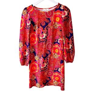 Jude Connally Women's Chloe Paisley Medallion Print Dress XS Colorful